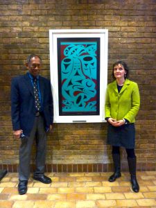 Dr. Herle comments : "It is inspiring to see Chris Paul 's "Salish Sea" alongside Churchill College's rich collection of artworks and to see Professor Wickramasinghe's work honored in this way!"